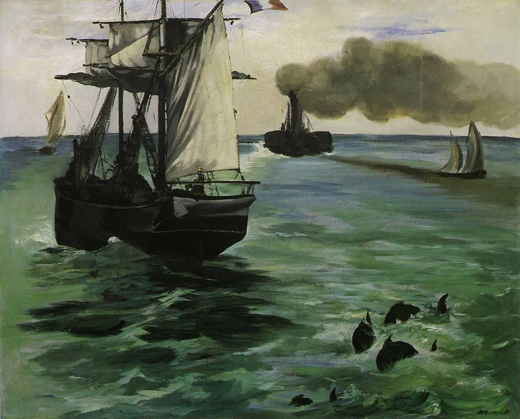  71-Édouard Manet, Vista sul mare con Porpoises, 1868-Philadelphia Museum of Art 